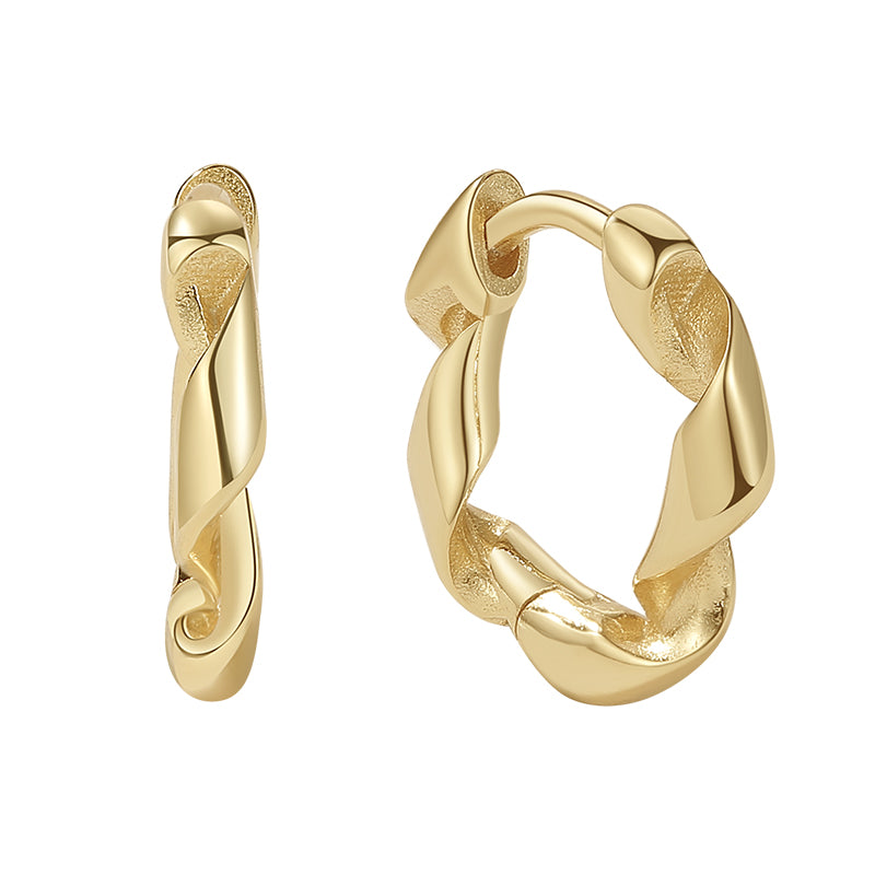 Twisted Huggies Hoop Earring