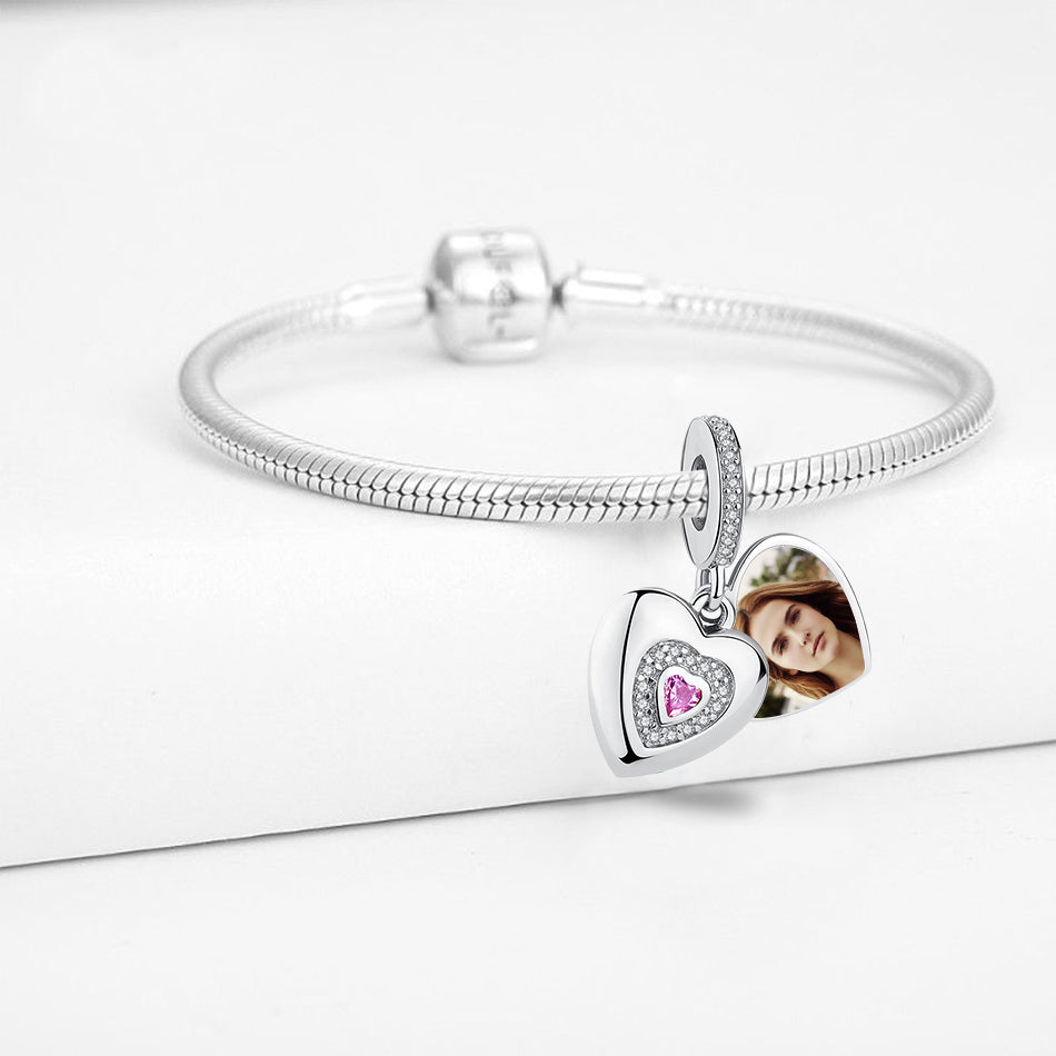 Romantic Opening Heart Custom Photo Charm