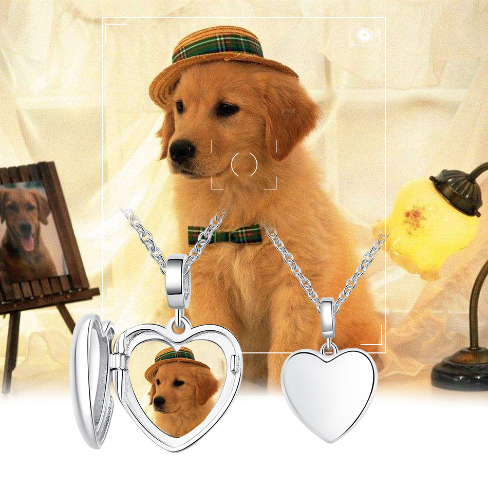 Chic Opening Heart Custom Photo Necklace