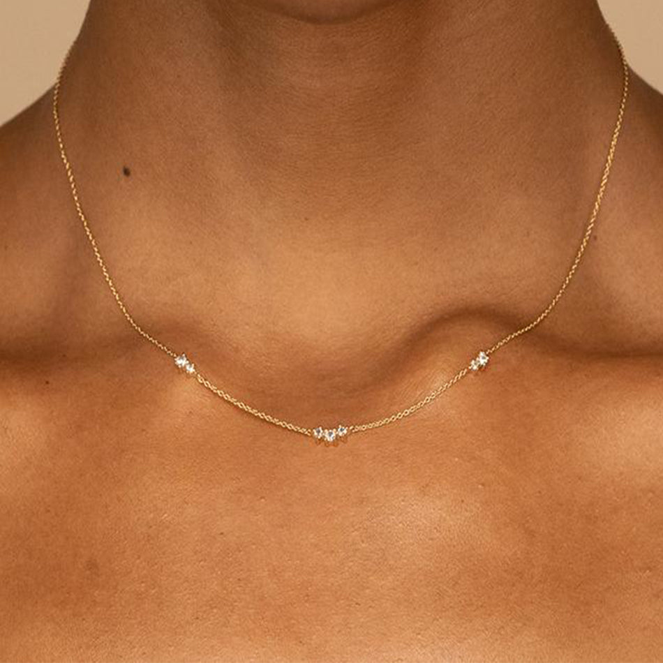 Floating Zircon Necklace