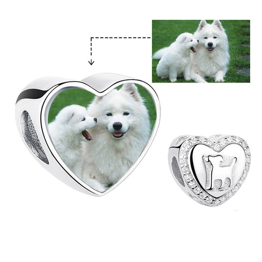 925 Sterling Silver Cute Dog Custom Bead