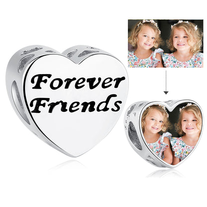 925 Sterling Silver Forever Friend Friendship Heart Bead