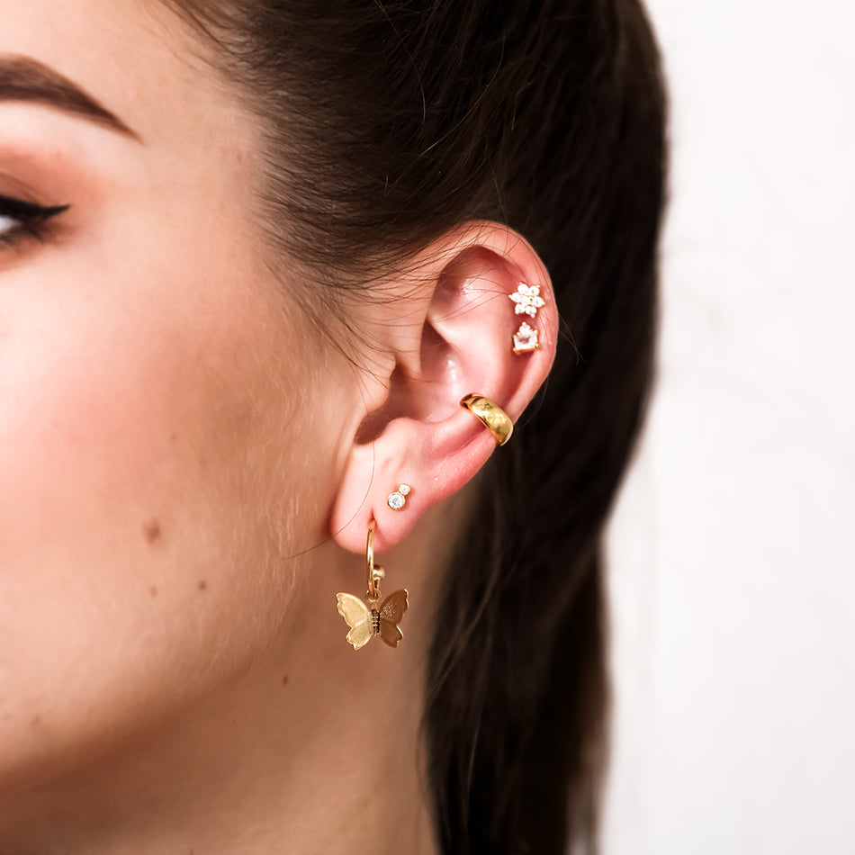 Gold Vermeil Cuff Dome Earrings