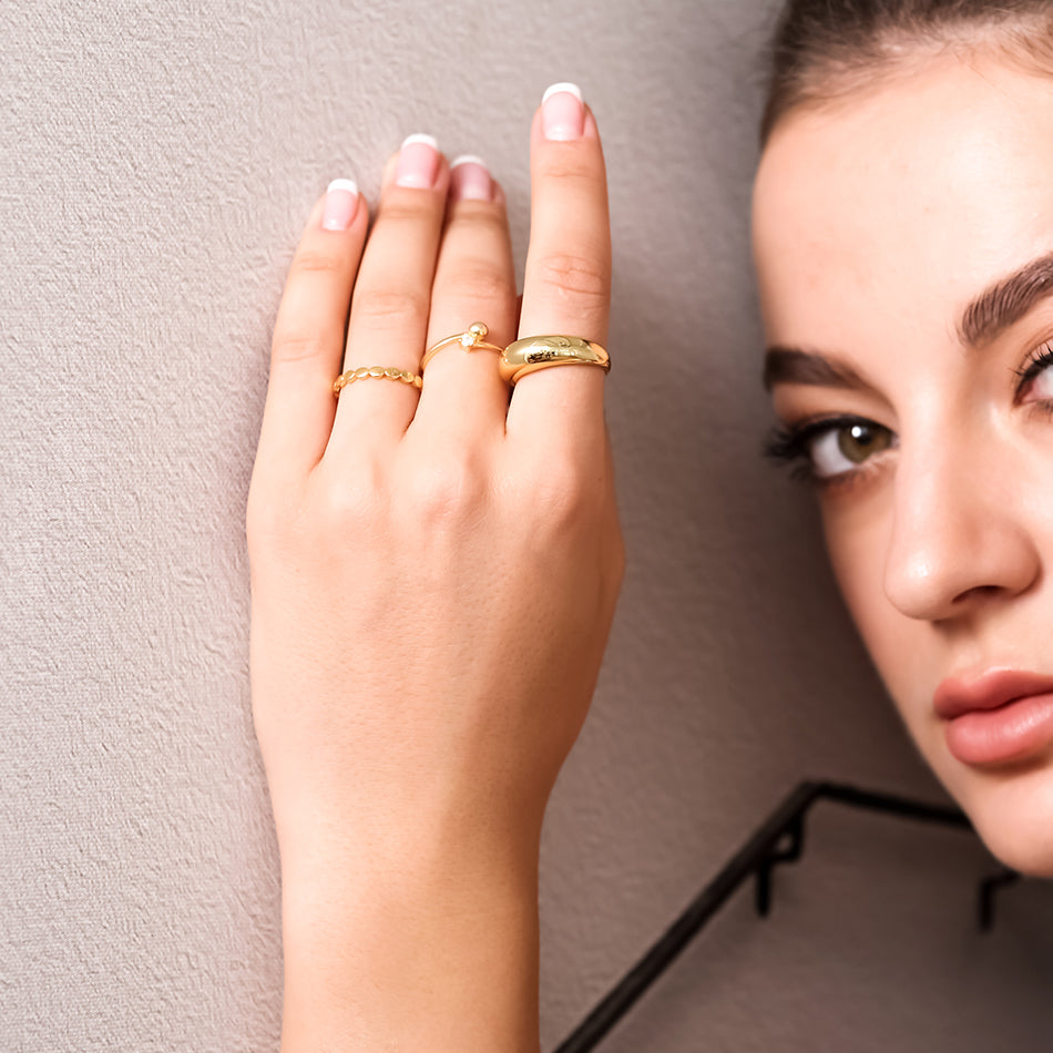 Gold Vermeil Mini Circle Connection Ring