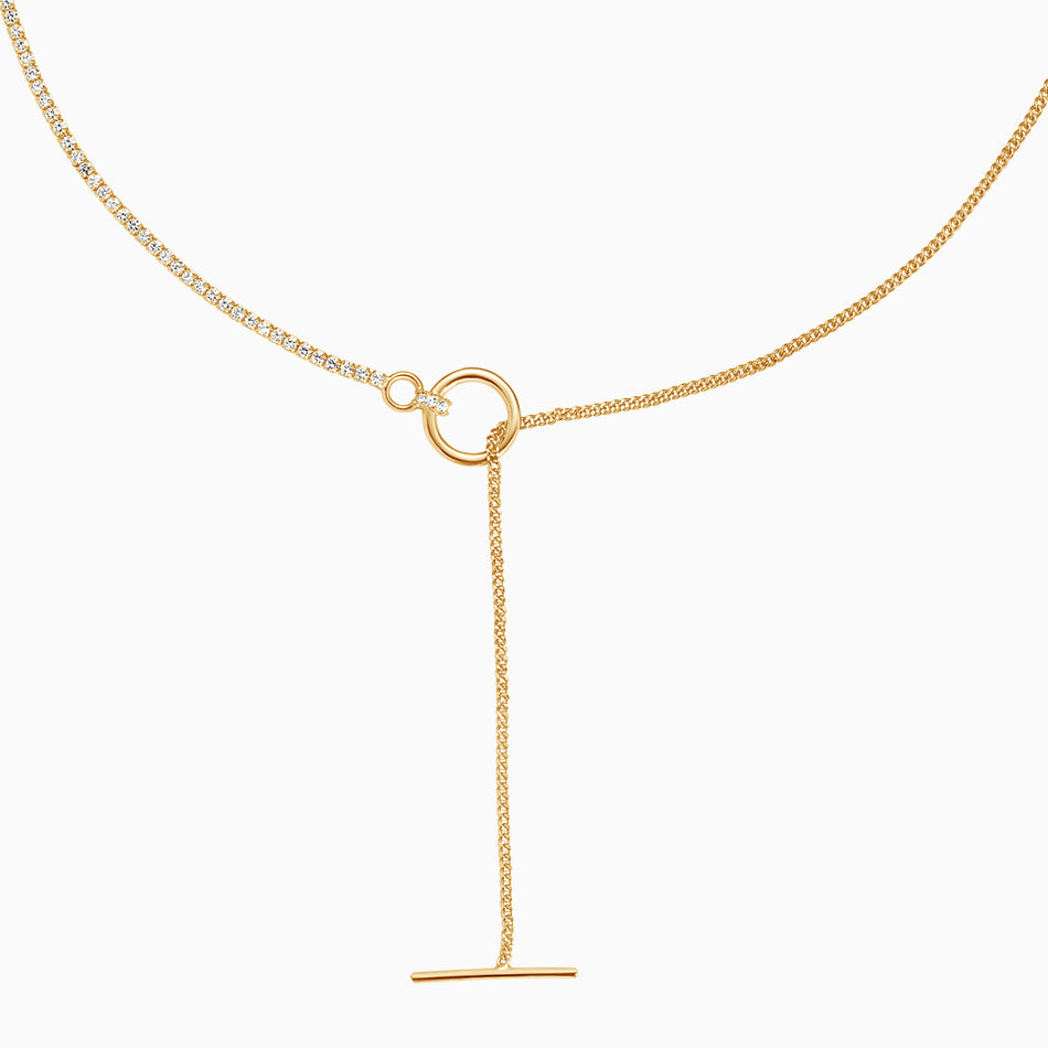 CZ Cuban Chain Toggle Necklace