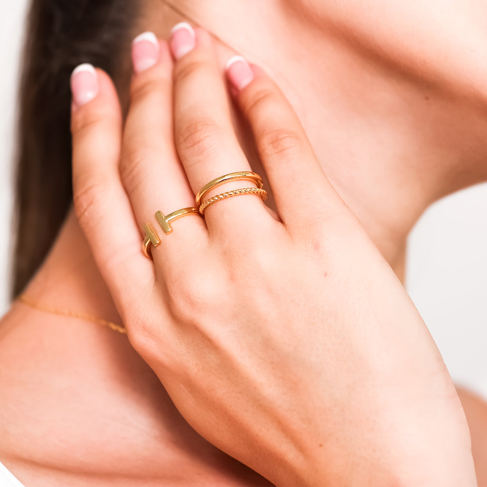 Gold Vermeil Gold Radial Ring