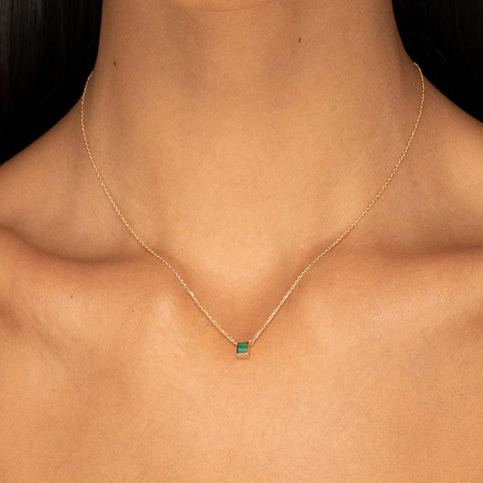 Elegant Malachite Square Necklace