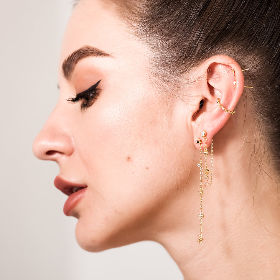 Gold Vermeil Diamond Spike Ear Cuff