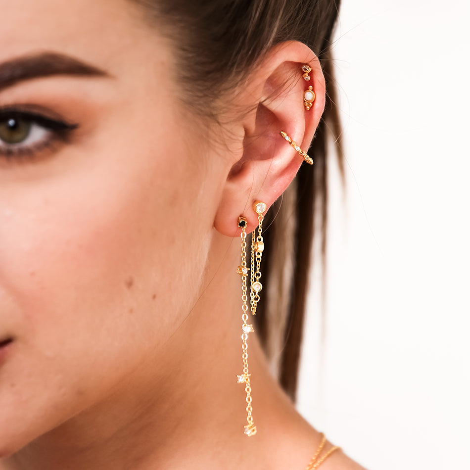 Gold Vermeil Diamond Spike Ear Cuff