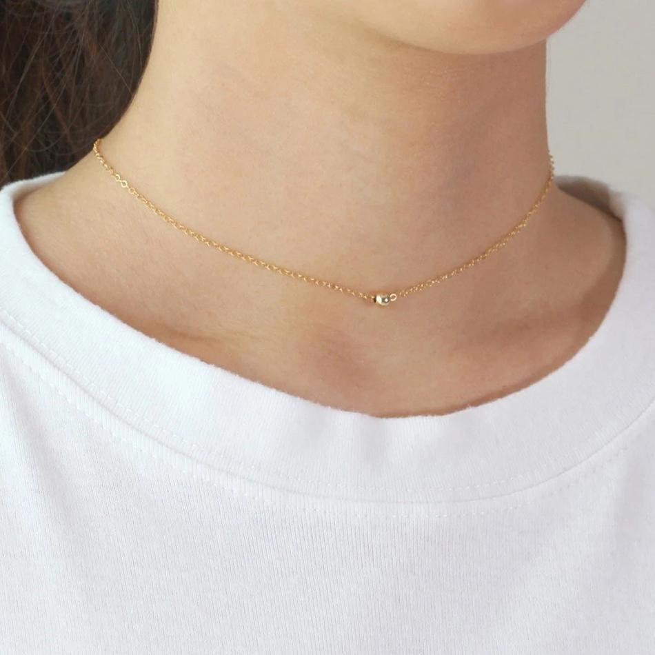 Gold Vermeil Ball Gold Choker Necklace