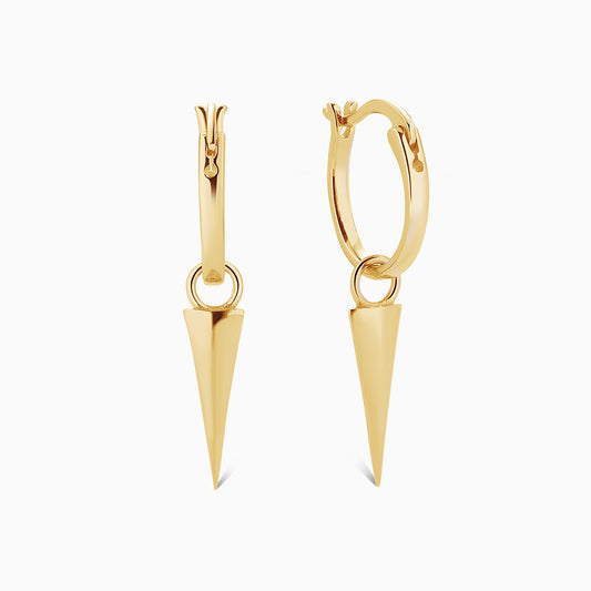 Gold Spike Hoops Earrings