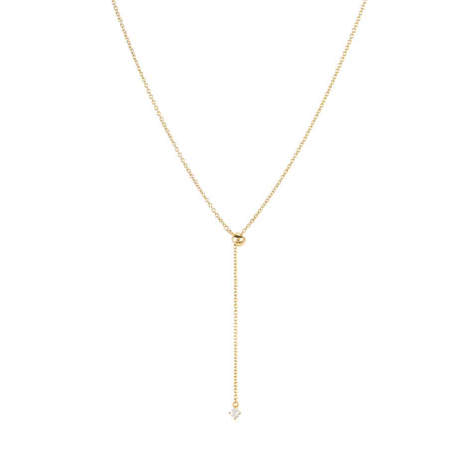 Lariat Slide Zircon Necklace