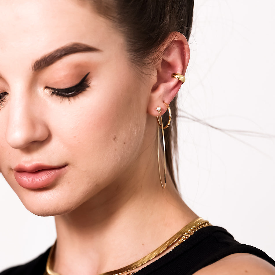 Gold Vermeil Cuff Dome Earrings