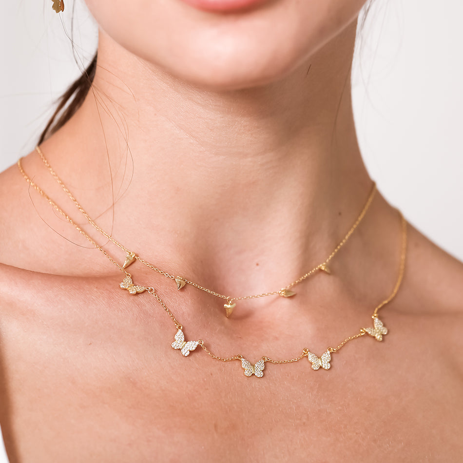 Gold Vermeil Shark Tooth Charm Necklace