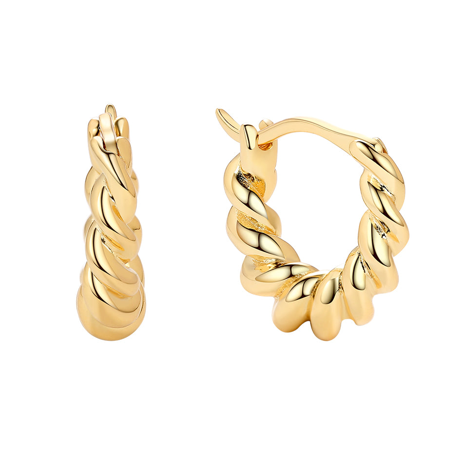 Heavy Twisted Hoop Earrings