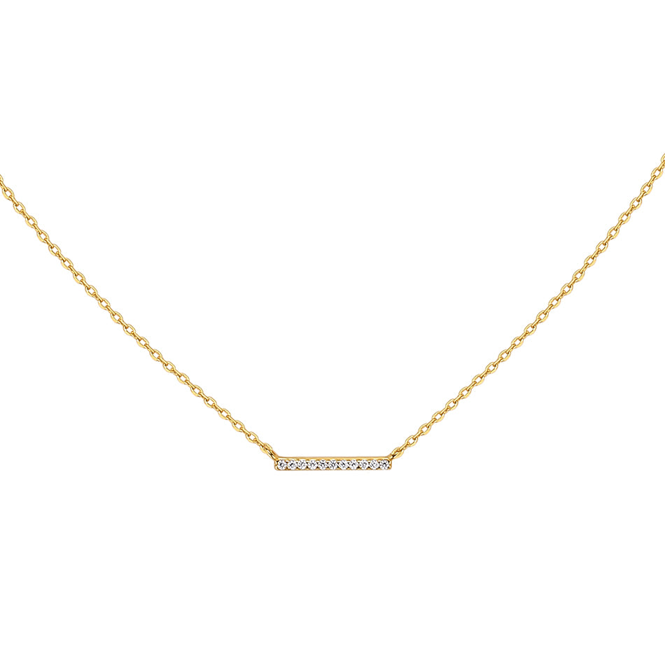 Pave Crystal Bar Necklace