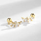 Gold Vermeil Crystal Barbell Earrings