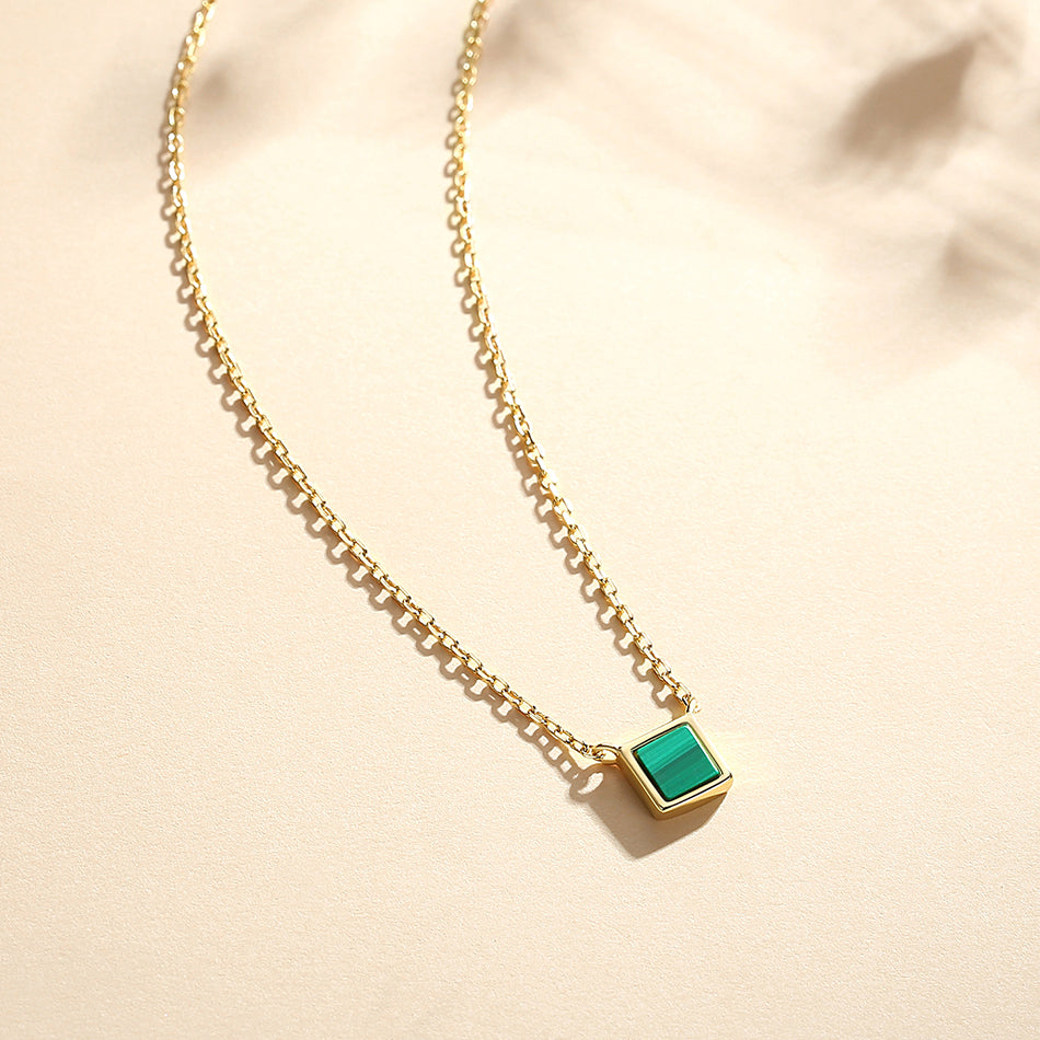 Square Malachite Necklace