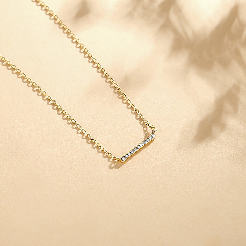 Pave Crystal Bar Necklace