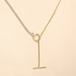 Gold Vermeil CZ Cuban Chain Toggle Necklace