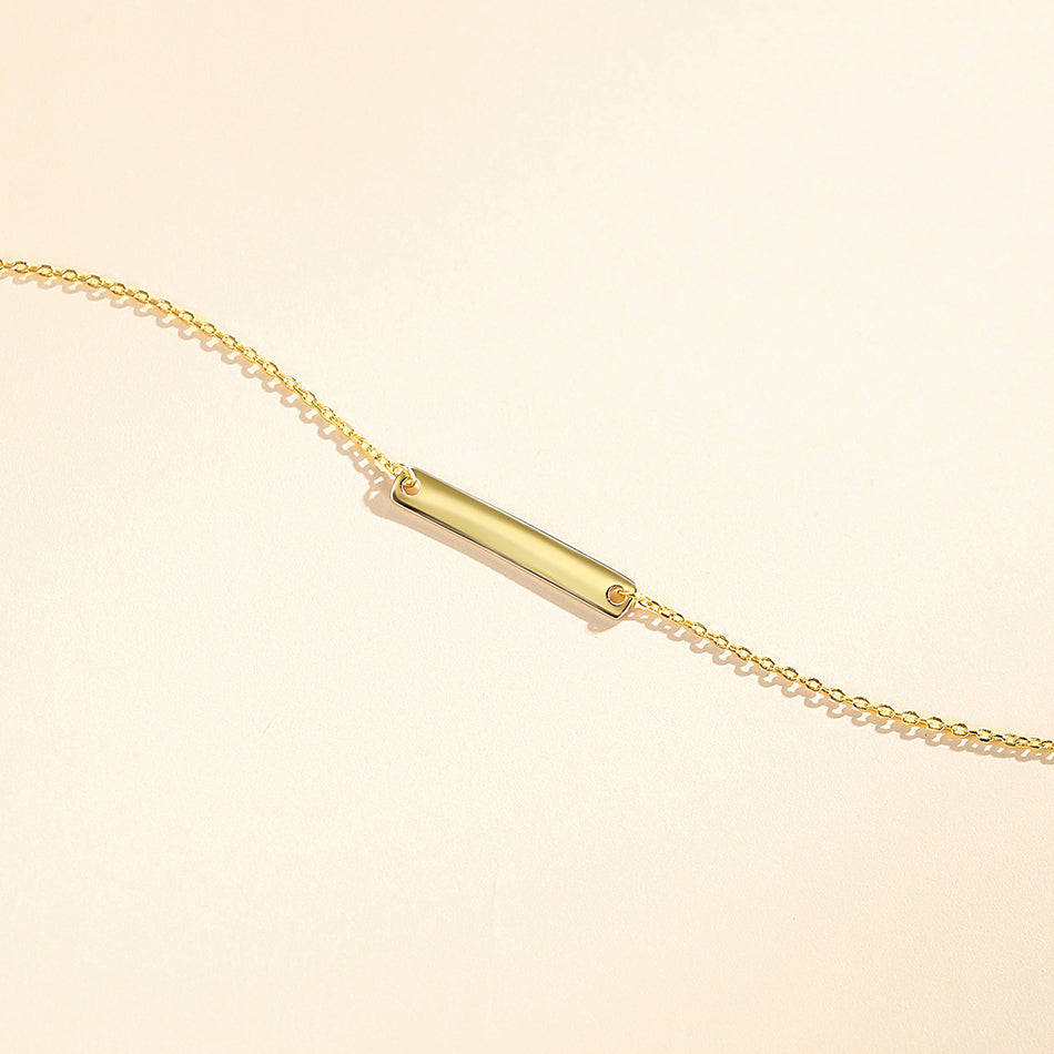 Gold Vermeil Simple Bar Chain Bracelet