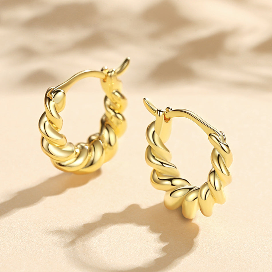 Heavy Twisted Hoop Earrings