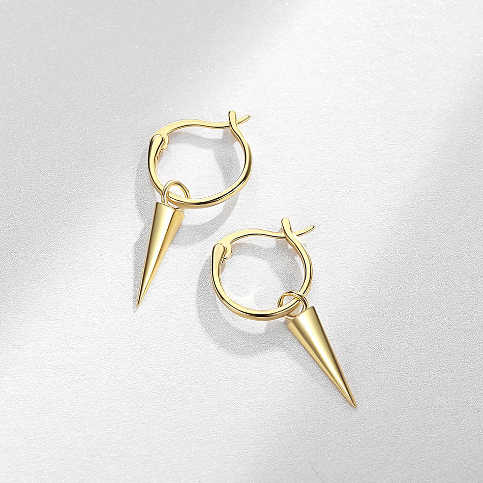 Gold Vermeil MINI Gold Spike Charm Hoops