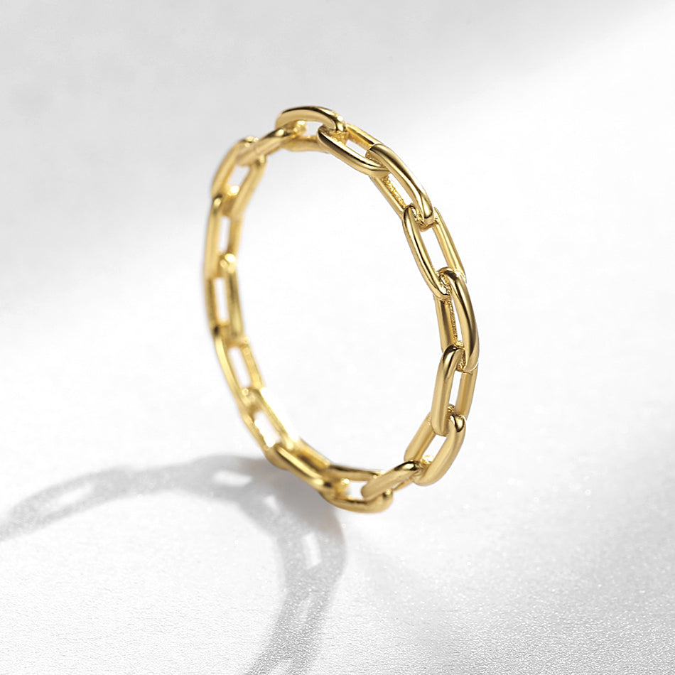 Gold Vermeil Trendy Chain Gold Ring