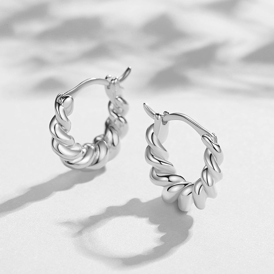 Heavy Twisted Hoop Earrings