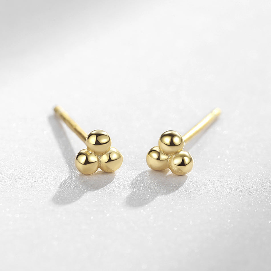 Gold Vermeil Cluster Spheres Stud Earrings