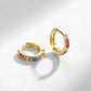Gold Vermeil Multicolor Round Huggies Hoop Earrings