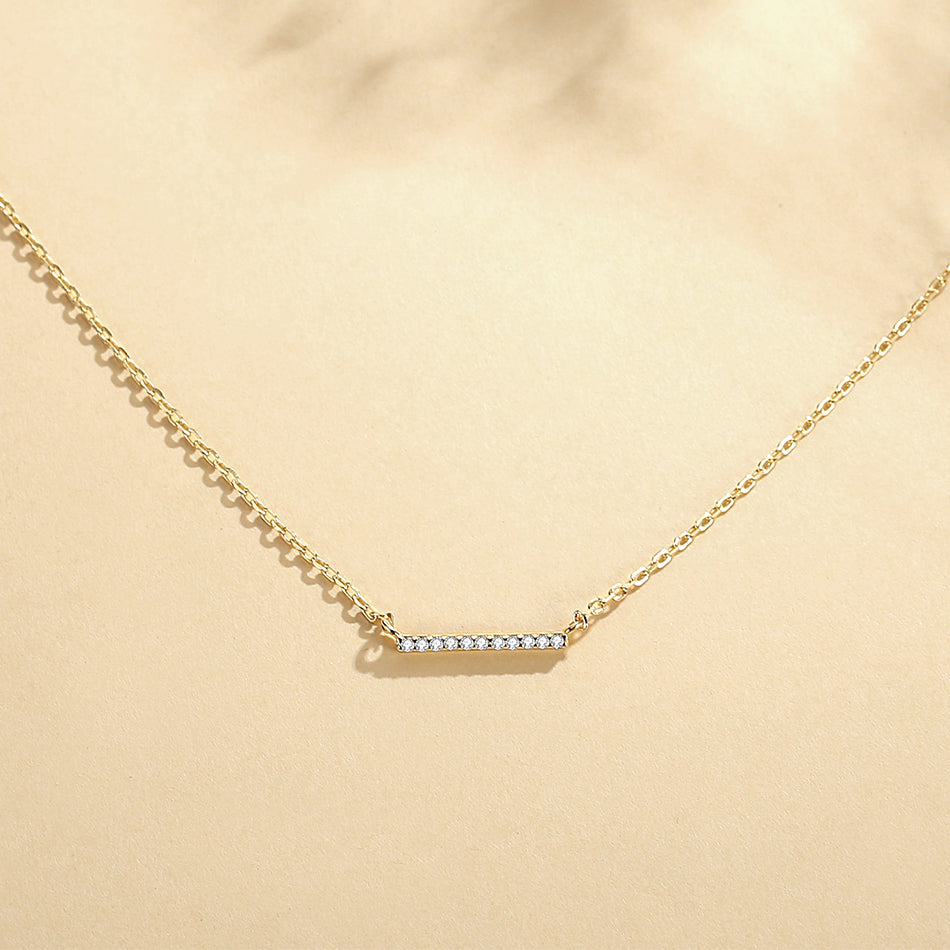 Pave Crystal Bar Necklace