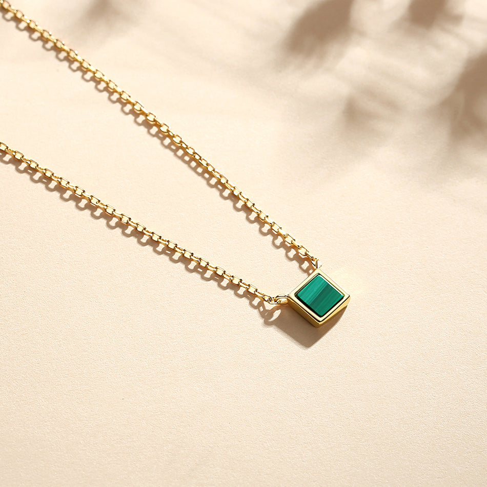 Square Malachite Necklace