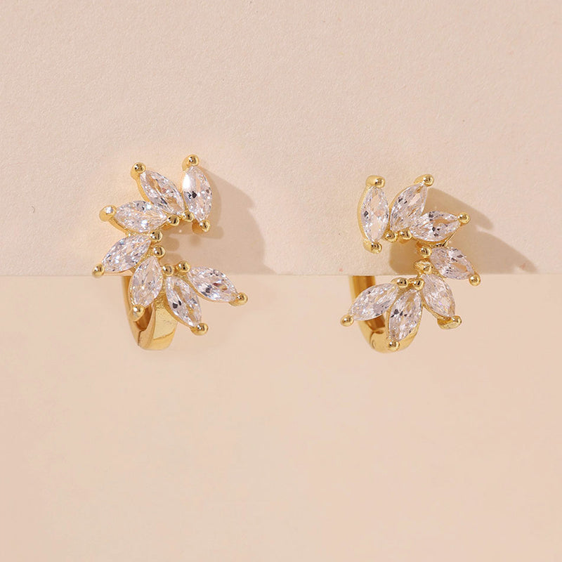 CZ Flower Hoop Earring