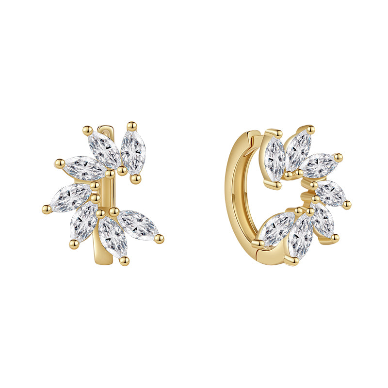 CZ Flower Hoop Earring