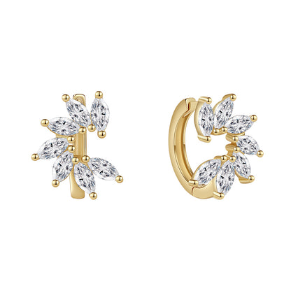 CZ Flower Hoop Earring