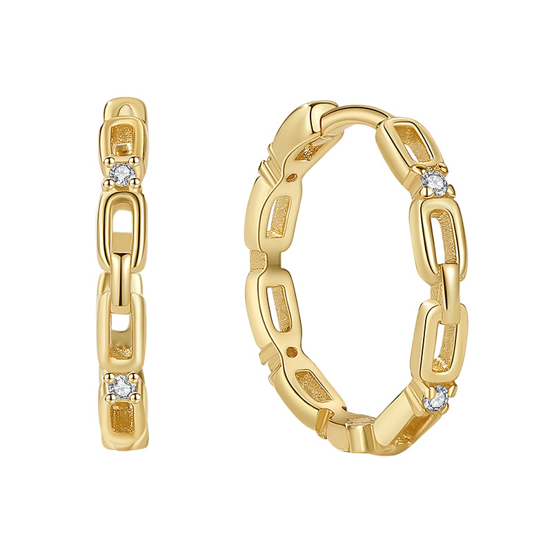 Chain Huggies Hoop Earring