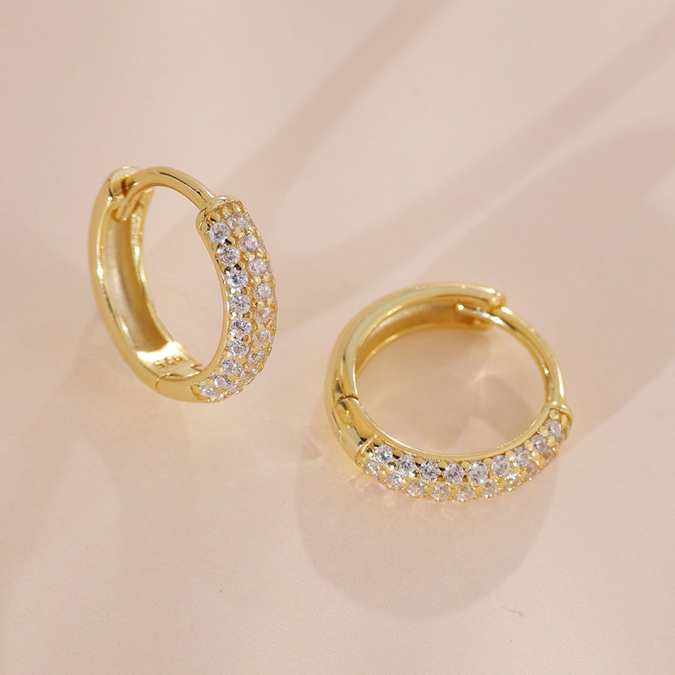 Pave Diamond Hoop Earring