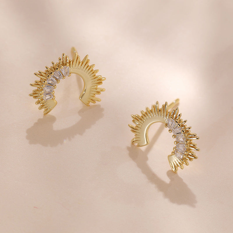 Open Sunburst Hoop Earring