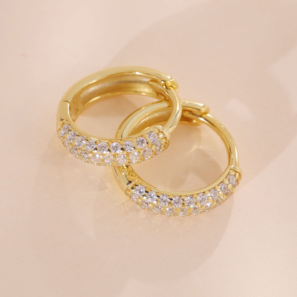 Pave Diamond Hoop Earring