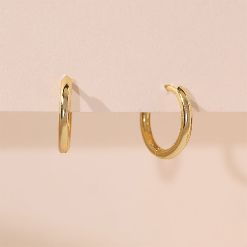 Smooth Huggie Hoop Earrings