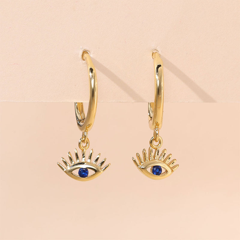 Evil Eye Lash Hoop Earring