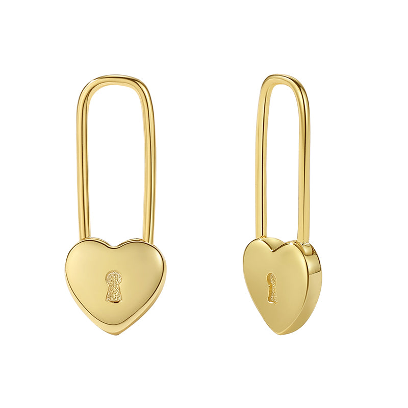 Heart Padlock Earring