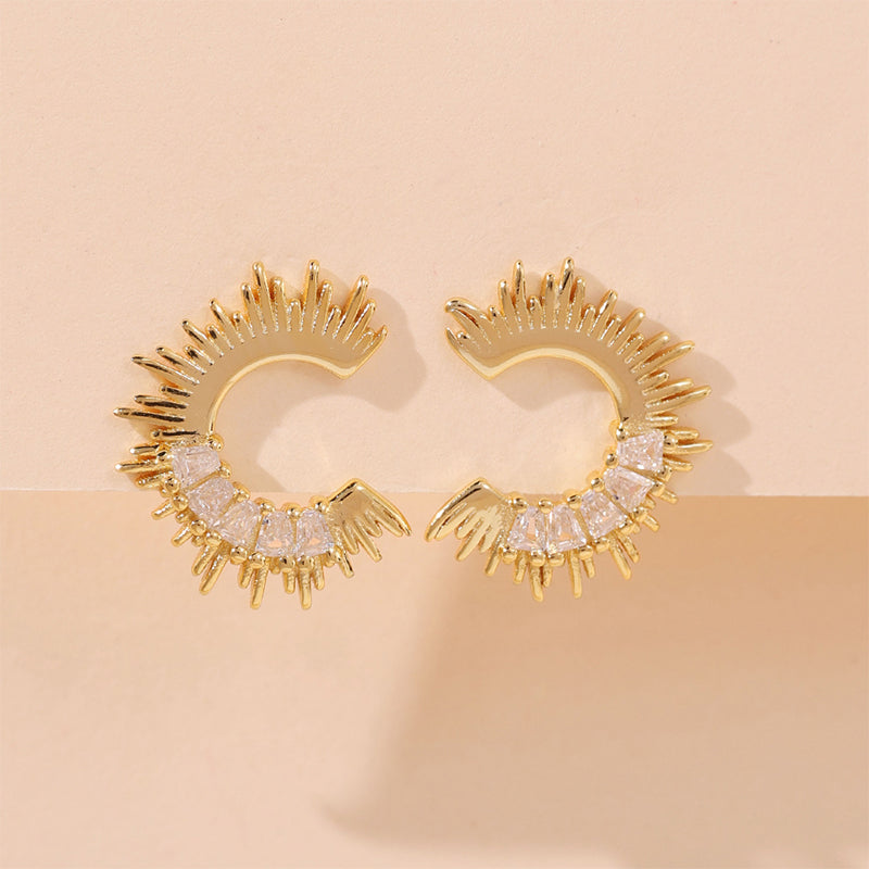 Open Sunburst Hoop Earring