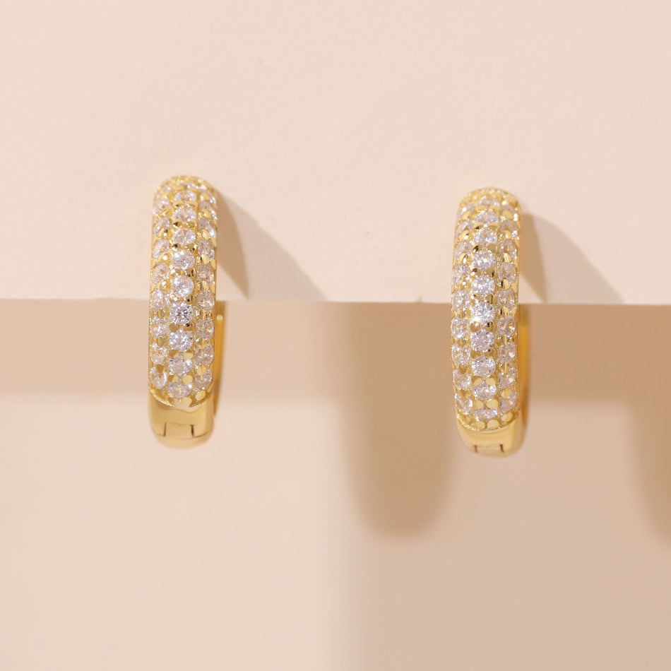 Pave Diamond Hoop Earring