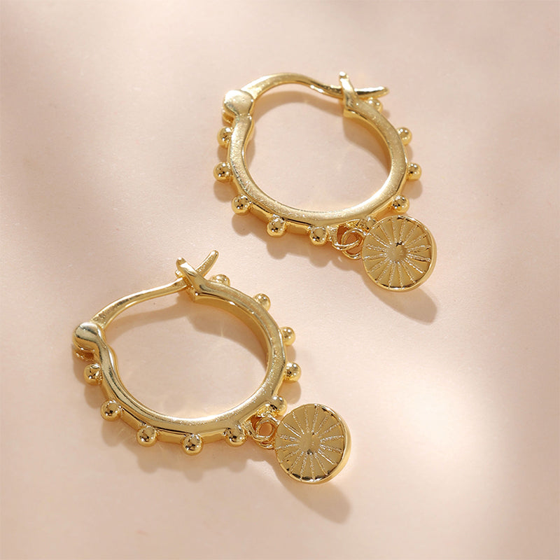 Coin Huggies Hoop Earring