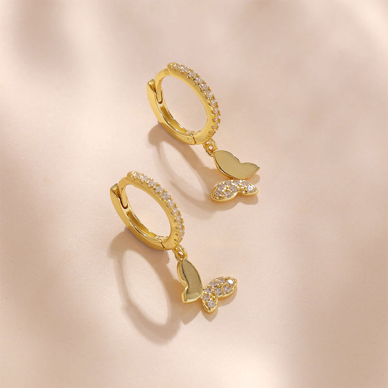 Butterfly Huggies Hoop Earrings