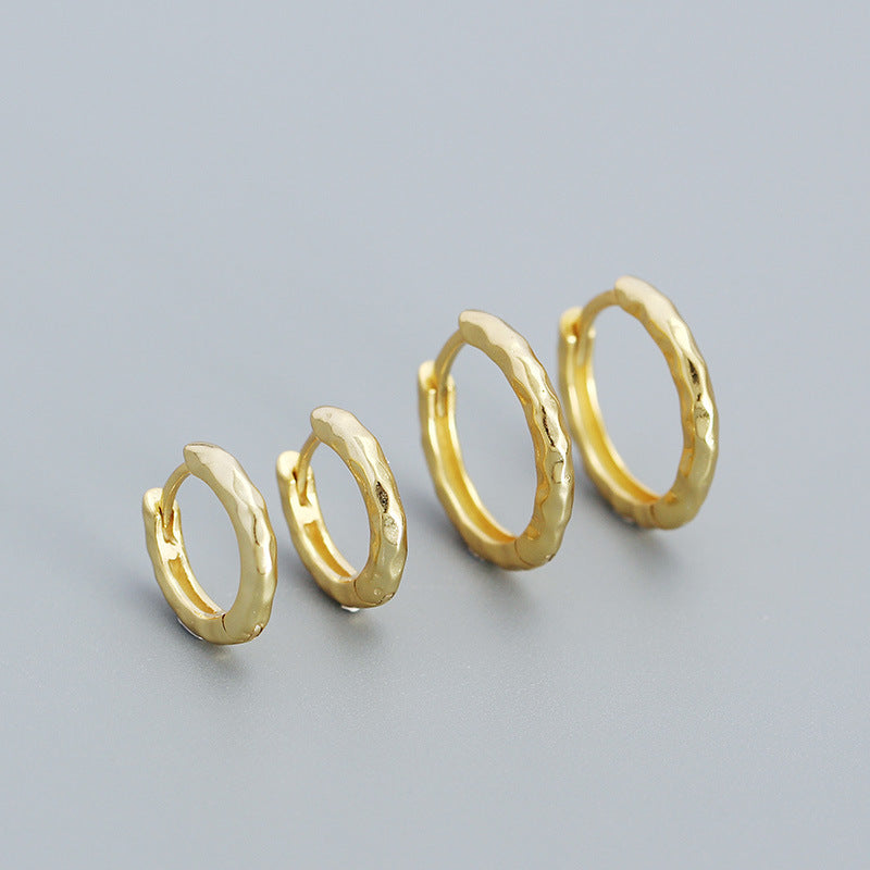 Small Hammered Hoop Earring