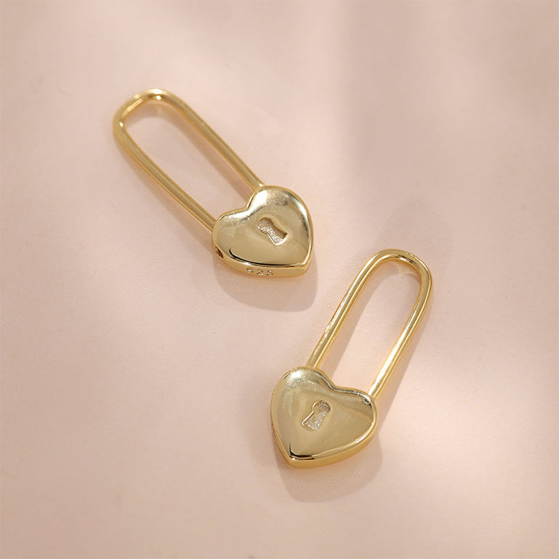 Heart Padlock Earring