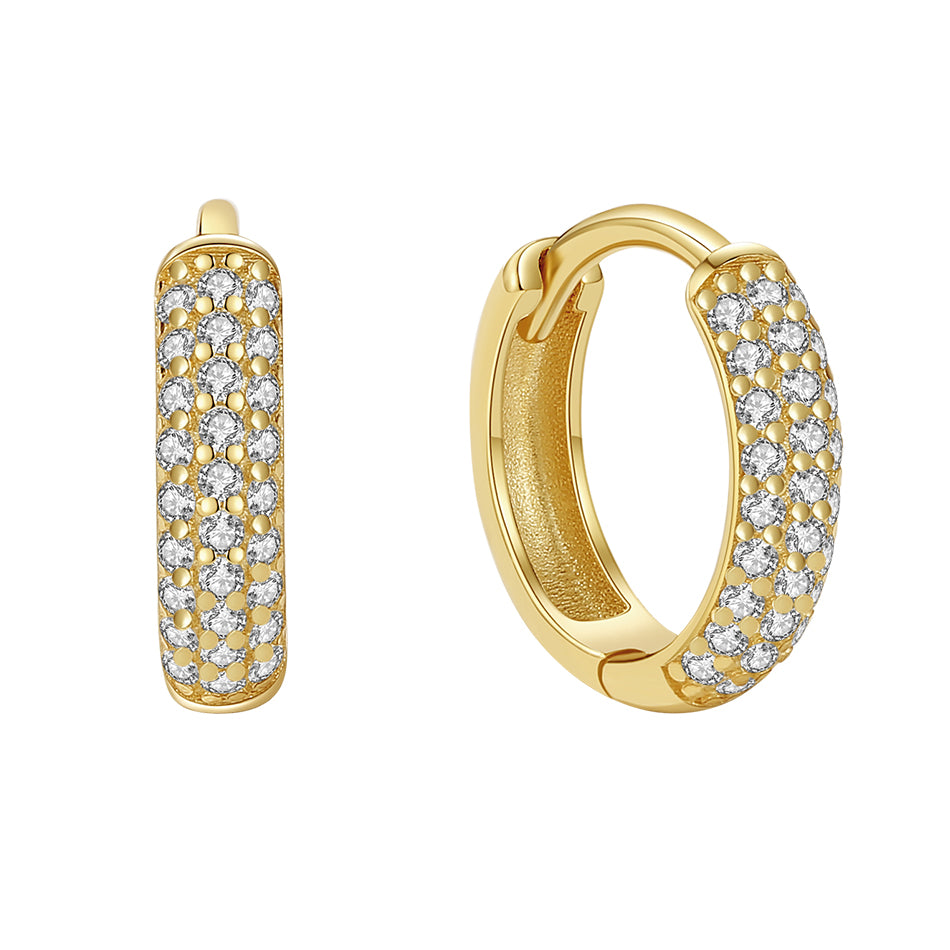 Pave Diamond Hoop Earring